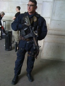This guy was standing guard outside union station when we departed.